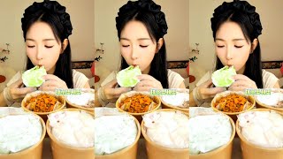 ASMR Dessert Mukbang Eating Creamy Chocolate Cake  Mukbang Eating Show💗🍰🧁 12 [upl. by Ateval]