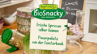 Frische Sprossen selber keimen – mit Rapunzel bioSnacky [upl. by Onfre]