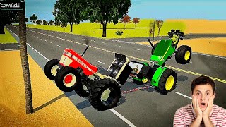 Swaraj Tractor VS Johndeere tractor😈 game automobile tractergaming [upl. by Marilla281]