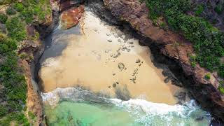 Drone and Munmorah Ghosties Beach Caves NSW Australia  2022 [upl. by Hamitaf258]