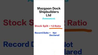 Mazgaon Dock latest news Stock Split News mazgaon defence split stockmarket stocks like 1k [upl. by Faus]