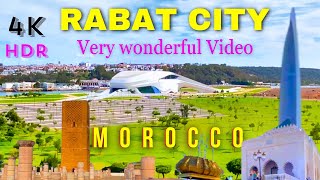 Rabat City 2024 Morocco  walking tour  driving downtown  4K HDR 60fps  Person Walking [upl. by Aracahs]