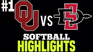 OU vs San Diego State College Softball 2024 Mary Nutter Classic [upl. by Ataynek9]