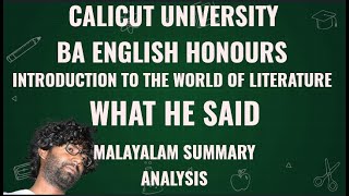 What He Said by Avvaiyar Summary and Analysis  BA English Honours  1st Semester  Calicut [upl. by Iggem]