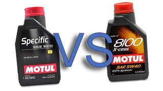 Motul Specific 50501 50200 5W40 vs Motul 8100 XCess 5W40 [upl. by Gerhardine]