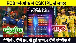 IPL Points Table 2024 Today 19 May  CSK RCB after match points table  RCB Qualified IPL 2024 [upl. by Ammamaria]