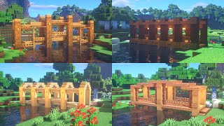 Minecraft 4 Simple Bridges  Easy to Build Tutorial [upl. by Ocisnarf579]