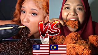 AMERICAN VS MALAYSIAN SPICY MUKBANG🌶️🔥🥵🇺🇲🆚🇲🇾 [upl. by Nadab]