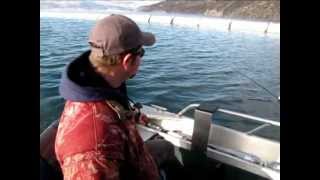 Winter Fishing at Rufus Woods Lake [upl. by Orbadiah]