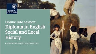 Diploma in English Social and Local History  Online information webinar [upl. by Curran]