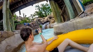 Disneys Typhoon Lagoon  Gangplank Falls  Big Rafting Ride Onride POV [upl. by Htrowslle]