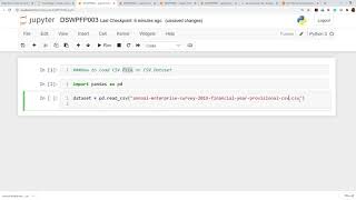 Import csv file in python Jupyter Notebook using pandas Load csv file python Jupyter notebook [upl. by Airdnax]