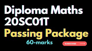 Diploma maths  20SC01T Passing package [upl. by Aynna]