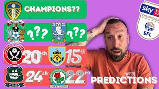 My EFL Championship League Predictions 20242025 season [upl. by Mcgruter909]