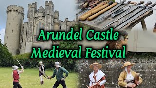 Arundel Castle Medieval Festival 2024  Part ONE  Knights Archers Falconry Castle Keep amp Gardens [upl. by Ainelec]