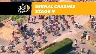 Bernal crashes in the peloton   Stage 9  Tour de France 2018 [upl. by Annoya]