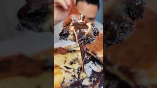 MUKBANG BURNT CHEESECAKE BROWNIE food mukbang asmreating burntcheesecake cheesecake brownie [upl. by Odnalref]