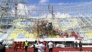 Roof of RM270 million stadium collapses again [upl. by Attiuqahs]