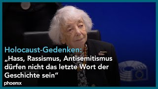 HolocaustGedenken Margot Friedländer spricht vor EUParlament [upl. by Nangatrad729]