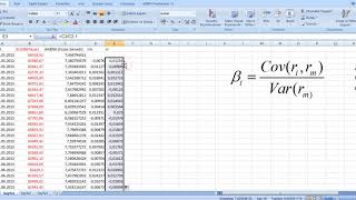 Beta Katsayısı Hesaplama Excel Uygulama [upl. by Odrick]