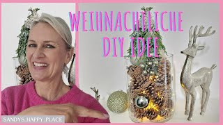 Weihnachtsdeko im Glas  weihnachtliche DIY Idee in der Vase 🦌⭐️🌟🕯 [upl. by Llenad]