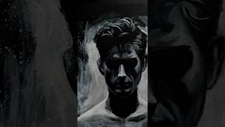 Quick Acrylics Sketch on Black Paper 🖤 artshorts artvideos [upl. by Powell]