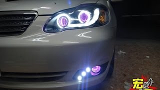 【宏鑫HID】TOYOTA 豐田 03 ALTIS 大燈 霧燈 改魚眼 光圈 天使眼 日行燈 HID [upl. by Sadye950]