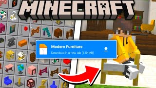 MODERN FURNITURE MODADDON FOR MINECRAFT PE 120 Hindi  2023 [upl. by Aneekas]