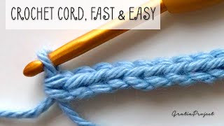 Crochet Cord Tutorial  Simple Fast Easy [upl. by Anahahs]