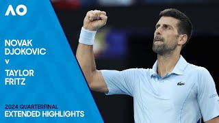 Novak Djokovic v Taylor Fritz Extended Highlights  Australian Open 2024 Quarterfinal [upl. by Winters984]