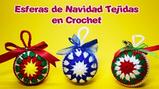 Esferas de Navidad🎄Tejidas en Crochet 🎅🏾Adornos Navideños [upl. by Holleran]