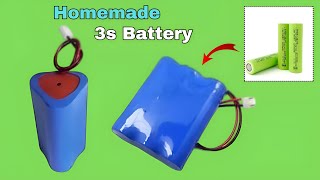 DIY 3s Battery 😮How to make 3s Liion Battery18650 2s 3s 4s Battery trending viral battery [upl. by Gianni]