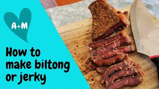 Biltong  South African style Jerky dried meat method and seasoning recipe [upl. by Duwalt]