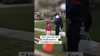 When Freddie Freeman found a kid dressed up as him for Halloween 🙌🎃 via chelseafreemanTT shorts [upl. by Alroi]