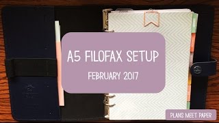 A5 Filofax Original Set Up February 2017 [upl. by Jasen577]