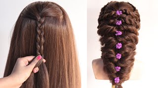 newfashioned hairstyle for long hair  messy braid hairstyle  hairstyle for gown dress [upl. by Octavius]