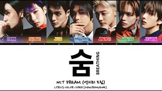 NCT DREAM 엔시티 드림  숨 BREATHING LYRICS COLOR CODED HANROMENG [upl. by Copeland318]