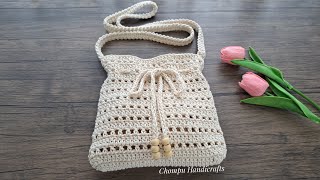 DIY Crochet Crossbody Bag Tutorial  Crochet Sling Bag Tutorial  Beginner friendly [upl. by Elvin]