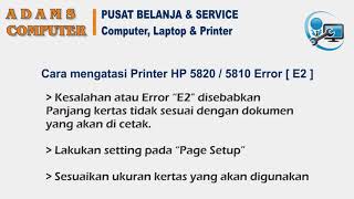 Error E2 pada printer hp5820 hp5810 [upl. by Alam]