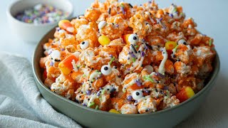 Spooky Halloween CandyCoated Popcorn Recipe [upl. by Arraet454]