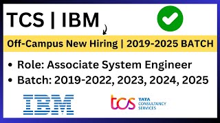 TCS  IBM OffCampus Latest Hiring  20192022 2023 2024 2025 BATCH  Apply Process  Jobs [upl. by Elfreda]