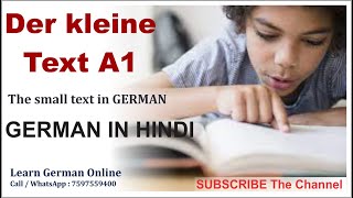 Der kleine Text A1  Lesen  German Grammar in Hindi  German for Beginner A1  Learn German [upl. by Ahsain458]