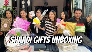 Shaadi Gifts Unboxing  Total kitni Salami mili Sistrology Fatima Faisal [upl. by Ecirahc]