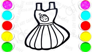 Frock Drawing Easy Step by Step How to Draw a Frock Kids Drawings [upl. by Eri]