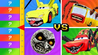 EPIC MONSTER BATTLE ⚔️ McQueen Eater Yellow Bus Eater Creepy moon Lightning McQueen Eater [upl. by Esbensen714]