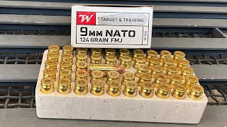 Winchester Target and Training 9mm Ammo NATO Q4318 124 grain FMJ Velocity Test [upl. by Aener]