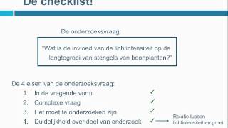 Checklist onderzoeksvraag en hypothesemp4 [upl. by Anelas]