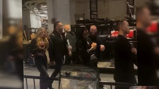 Rhea Ripley with Damien Priest girlfriend and her husband Buddy Matthews at UFC 309  WWE RAW [upl. by Amaleta]