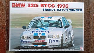 Beemax 124 BMW 320i E36 BTCC Brands Hatch 1996 Winner  Plastic Model Kit Unboxing [upl. by Resarf]