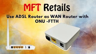 How to Use ADSL Router as WAN Router with ONU  FTTH Network [upl. by Ahsinak767]